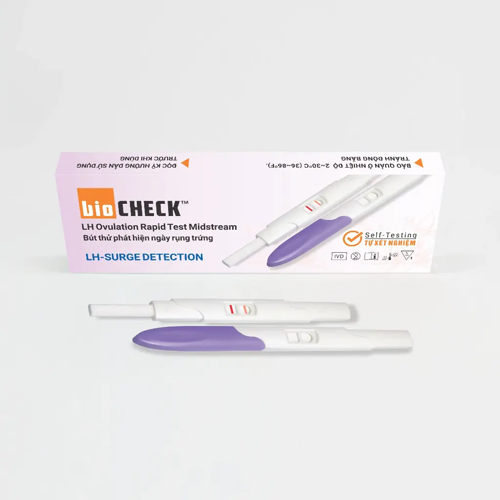 Biocheck™ LH Ovulation Rapid Test Midstream (Hộp 1 Test)