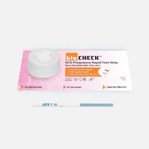 [FHC101-00102] Que thử phát hiện thai sớm (Biocheck™ hCG Pregnancy Rapid Test Strip) (Hộp 50 x 1 test)